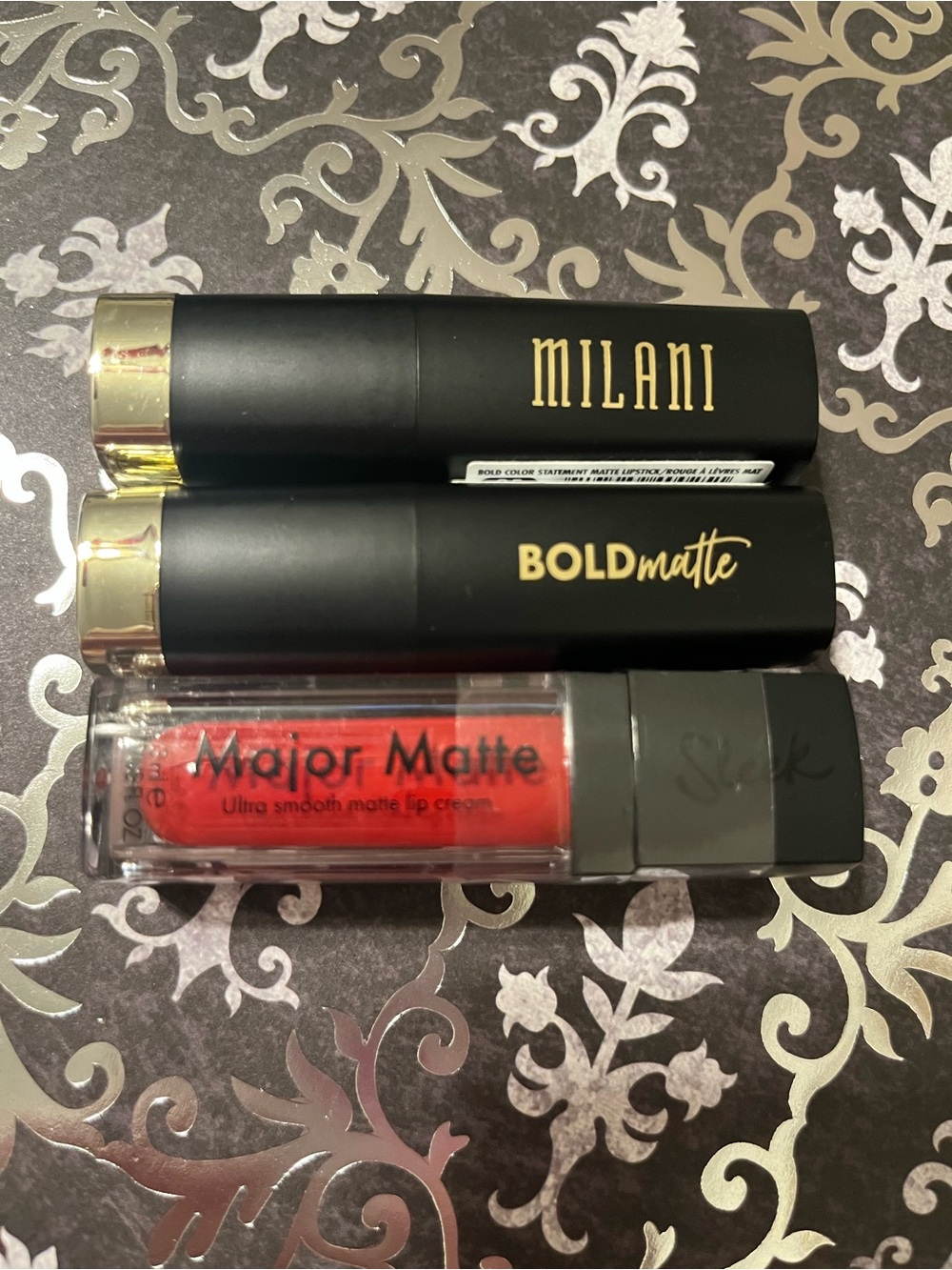 3pc Matte Lip Bundle: Milani I Am Brave & Sleek Rioja Red
